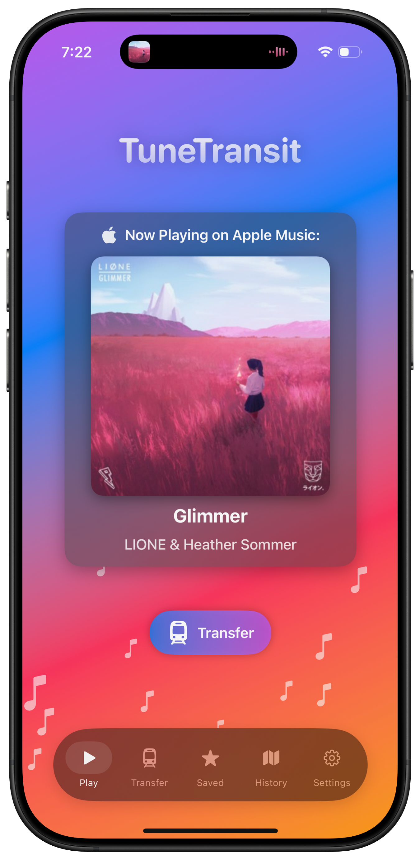 TuneTransit App Screenshot